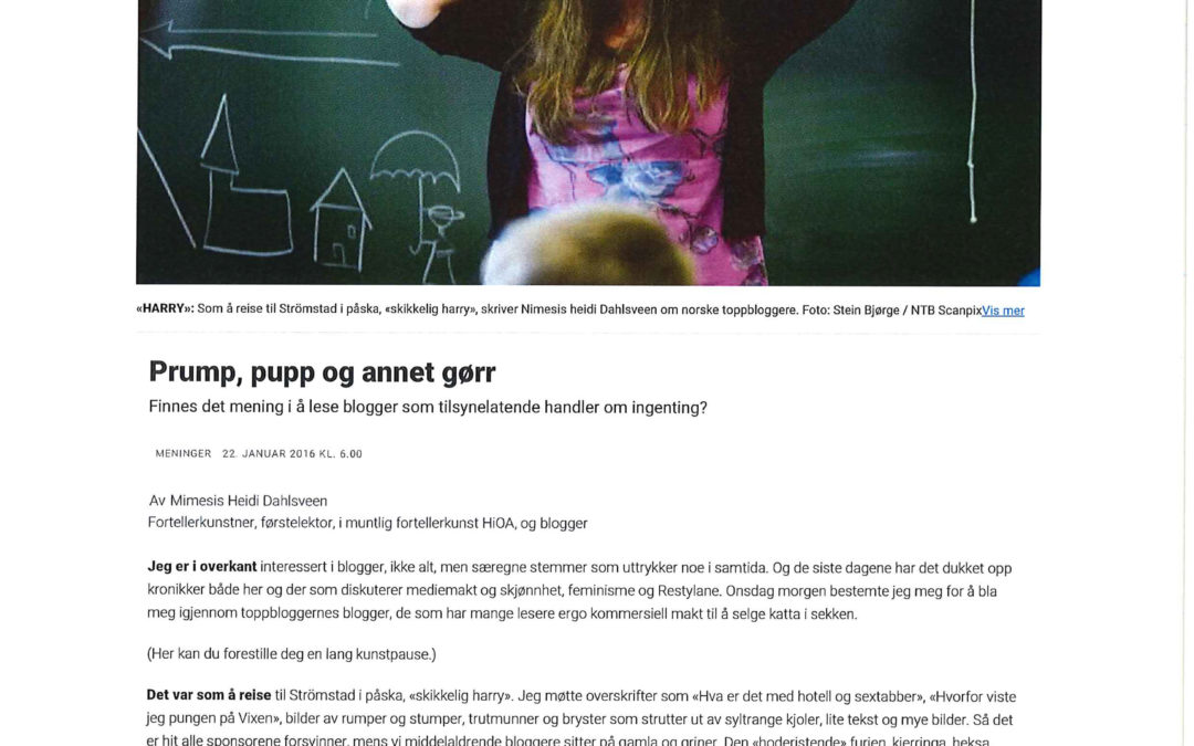 Prump, pupp og annet gørr Dagbladet 2016